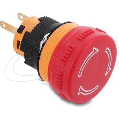 DeLock Pilzkopf Taster zum Einbau 16 mm 2 x Lötanschluss Kunststoff 26 mm Ø (22120), Schalter + Taster, Rot, Schwarz DeLock Pilzkopf Taster zum Einbau 16 mm 2 x Lötanschluss Kunststoff 26 mm Ø (22120), Schalter + Taster, Rot, Schwarz