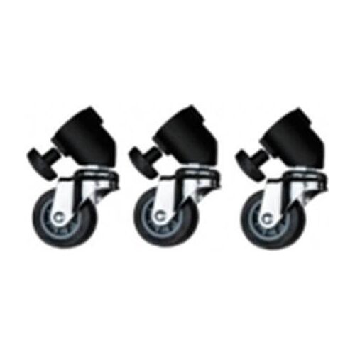 Walimex pro Stativrollen Pro 3er Set (Stativfuss), Stativ Zubehör, Schwarz