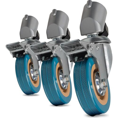 Walimex pro pro 23093 Stativrollen Pro 7522 3er-Set 75mm (Stativfuss), Stativ Zubehör, Silber