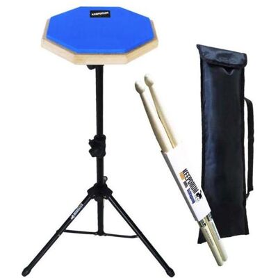 keepdrum DP-BL8 Practice Pad Blau mit Stativ mitSticks, Schlagzeug Zubehör, Blau keepdrum DP-BL8 Practice Pad Blau mit Stativ mitSticks, Schlagzeug Zubehör, Blau
