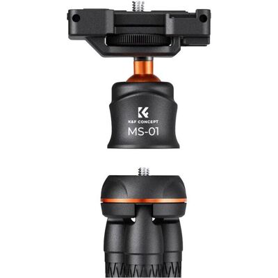 K&F Concept Tripod KF09.129 (Metall), Stativ, Orange, Schwarz K&F Concept Tripod KF09.129 (Metall), Stativ, Orange, Schwarz