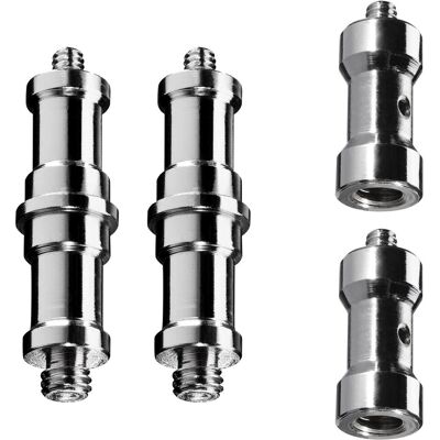 Walimex Set 2+2 Spigot Gewinde Adapter 3/8" 1/4" Fotografie Kamera Zubehör Foto (Stativadapter), Stativ Zubehör, Silber Walimex Set 2+2 Spigot Gewinde Adapter 3/8" 1/4" Fotografie Kamera Zubehör Foto (Stativadapter), Stativ Zubehör, Silber
