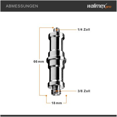 Walimex Set 2x Spigot Gewinde Adapter 3/8" 1/4" Fotografie Kamera Zubehör Stativ (Stativadapter), Stativ Zubehör, Silber Walimex Set 2x Spigot Gewinde Adapter 3/8" 1/4" Fotografie Kamera Zubehör Stativ (Stativadapter), Stativ Zubehör, Silber