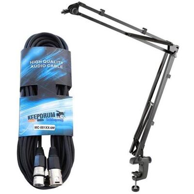 K&M 23840 Gelenkarm-Stativ mit Mikrofonkabel, Mikrofonständer, Schwarz K&M 23840 Gelenkarm-Stativ mit Mikrofonkabel, Mikrofonständer, Schwarz