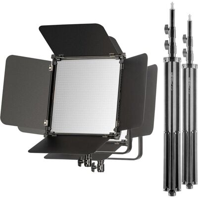 Walimex LED Niova 100-F Pro 100W Bi Color Set2 (Flächenleuchte, Videoleuchte), Dauerlicht, Schwarz, Orange, Silber Walimex LED Niova 100-F Pro 100W Bi Color Set2 (Flächenleuchte, Videoleuchte), Dauerlicht, Schwarz, Orange, Silber