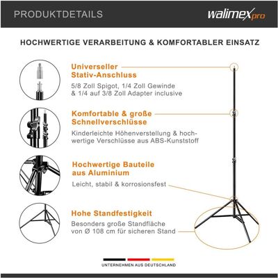 Wiltec Studio Set 35W LED Studioleuchte 90x60cm Softbox 256cm Lampenstativ (Studioleuchte), Dauerlicht, Silber, Weiss, Schwarz Wiltec Studio Set 35W LED Studioleuchte 90x60cm Softbox 256cm Lampenstativ (Studioleuchte), Dauerlicht, Silber, Weiss, Schwarz