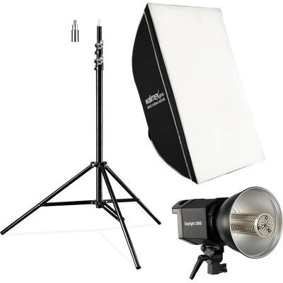 Wiltec Studio Set 35W LED Studioleuchte 90x60cm Softbox 256cm Lampenstativ (Studioleuchte), Dauerlicht, Silber, Weiss, Schwarz Wiltec Studio Set 35W LED Studioleuchte 90x60cm Softbox 256cm Lampenstativ (Studioleuchte), Dauerlicht, Silber, Weiss, Schwarz