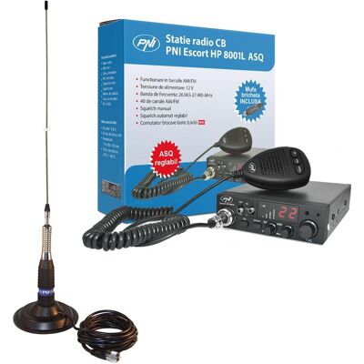PNI Paket ESCORT HP 8001L ASQ CB-Funkgerät mit HS81-Kopfhörern + ML160 CB-Antenne mit Magnet, Walkie Talkie PNI Paket ESCORT HP 8001L ASQ CB-Funkgerät mit HS81-Kopfhörern + ML160 CB-Antenne mit Magnet, Walkie Talkie