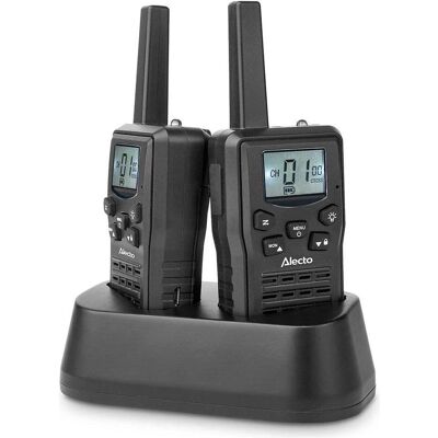 Alecto Walkie-Talkie Set 2 Handsets Bis zu 10 km Frequenzkanäle: 8 PTT / VOX 24 h Standby (10 km), Walkie Talkie, Schwarz Alecto Walkie-Talkie Set 2 Handsets Bis zu 10 km Frequenzkanäle: 8 PTT / VOX 24 h Standby (10 km), Walkie Talkie, Schwarz