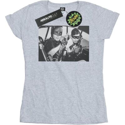 Dc Comics, Damen, Shirts, Batman TV Serie Ready For Action TShirt aus Baumwolle, Grau, (S) Dc Comics, Damen, Shirts, Batman TV Serie Ready For Action TShirt aus Baumwolle, Grau, (S)