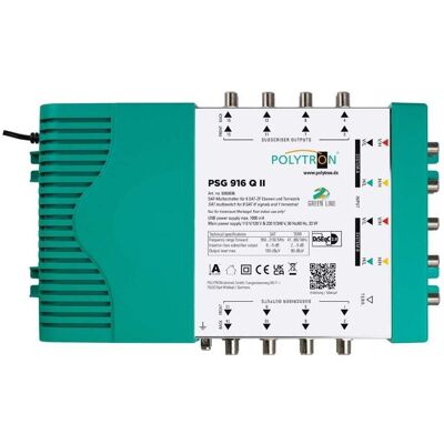 Polytron Multischalter PSG 916 QII 9/16 SAT/terr. aktiv mit Netzteil (Multischalter), SAT Zubehör Polytron Multischalter PSG 916 QII 9/16 SAT/terr. aktiv mit Netzteil (Multischalter), SAT Zubehör