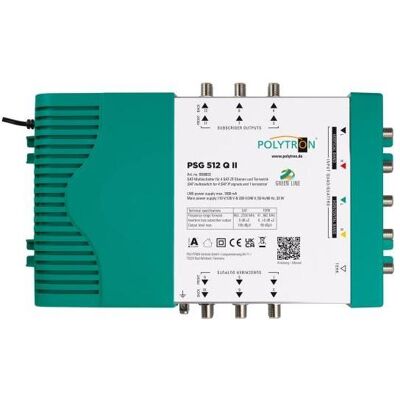 Polytron Kaskaden-Multischalter PSG 512 QII 5/12,terr. aktiv,22 kHz,inkl.Netzteil (Multischalter), SAT Zubehör Polytron Kaskaden-Multischalter PSG 512 QII 5/12,terr. aktiv,22 kHz,inkl.Netzteil (Multischalter), SAT Zubehör
