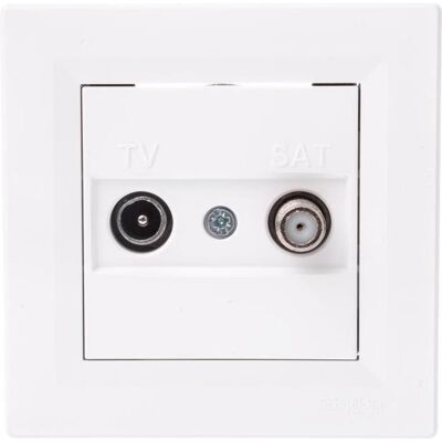 Schneider Electric Lizdas TV-SAT-Antenne Pass-Through 4 dB Balta – EPH3400221 (Antennendose), SAT Zubehör, Weiss Schneider Electric Lizdas TV-SAT-Antenne Pass-Through 4 dB Balta – EPH3400221 (Antennendose), SAT Zubehör, Weiss
