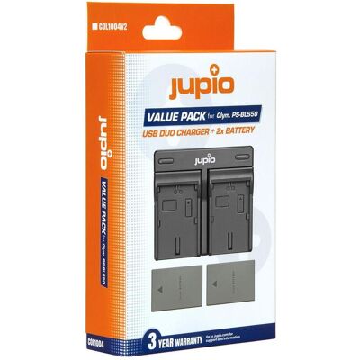 Jupio Value Pack: 2X Battery PS-BLS5 / PS-BLS50 1210mAh + USB Dual Charger, Kamera Stromversorgung, Schwarz Jupio Value Pack: 2X Battery PS-BLS5 / PS-BLS50 1210mAh + USB Dual Charger, Kamera Stromversorgung, Schwarz