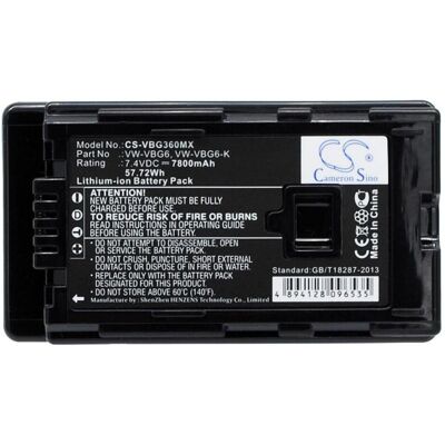 Panasonic HS250K HDC-HS300 Akku - 7800 mAh, Schwarz Panasonic HS250K HDC-HS300 Akku - 7800 mAh, Schwarz