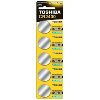 TOSHIBA CR2430 Lithium Knopfzelle - Packung mit 5 TOSHIBA CR2430 Lithium Knopfzelle - Packung mit 5