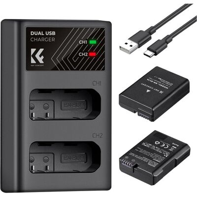 K&F Concept EN-EL14 1050mAh Digital Camera Dual Battery with LED Dual Channel Charger, for Nikon Camera (Kamera Akku), Kamera Stromversorgung, Schwarz K&F Concept EN-EL14 1050mAh Digital Camera Dual Battery with LED Dual Channel Charger, for Nikon Camera (Kamera Akku), Kamera Stromversorgung, Schwarz