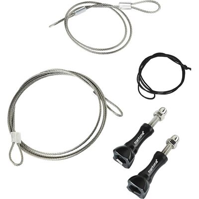 mantona Sicherungsleinen Set Edelstahl, Action Cam Zubehör, Silber, Schwarz mantona Sicherungsleinen Set Edelstahl, Action Cam Zubehör, Silber, Schwarz
