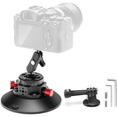 Neewer Mount with suction cup 1/4 inch CA013 for sports cameras (DJI Action, GoPro, Insta360), Action Cam Zubehör, Silber Neewer Mount with suction cup 1/4 inch CA013 for sports cameras (DJI Action, GoPro, Insta360), Action Cam Zubehör, Silber