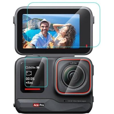 Puluz 3 in 1 Tempered Glass Film, Action Cam Zubehör, Transparent Puluz 3 in 1 Tempered Glass Film, Action Cam Zubehör, Transparent