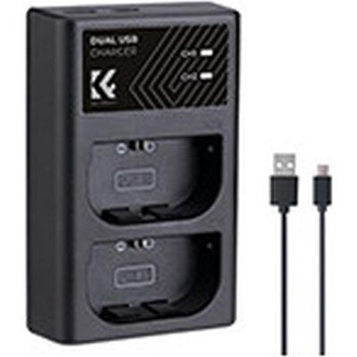 K&F Concept LPE6NH Digital Camera LED Dual Channel Charger with Type C Charging Cable (Kamera Akku Ladegerät), Kamera Stromversorgung, Schwarz K&F Concept LPE6NH Digital Camera LED Dual Channel Charger with Type C Charging Cable (Kamera Akku Ladegerät), Kamera Stromversorgung, Schwarz