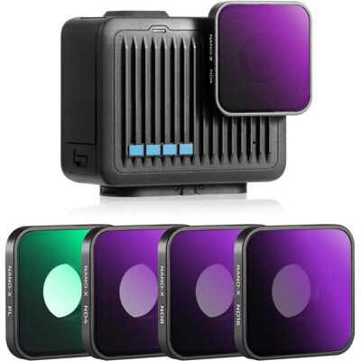 K&F Concept 4pcs Filter Kits, CPL+ND4+ND8+16, Anti-Scratch on One Side, For GOPRO Hero 4K, Action Cam Zubehör, Transparent, Grau K&F Concept 4pcs Filter Kits, CPL+ND4+ND8+16, Anti-Scratch on One Side, For GOPRO Hero 4K, Action Cam Zubehör, Transparent, Grau