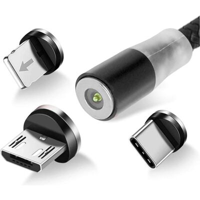 Avizar USB zu Lightning Kabel - 3-in-1 2.4A Schwarz Avizar USB zu Lightning Kabel - 3-in-1 2.4A Schwarz