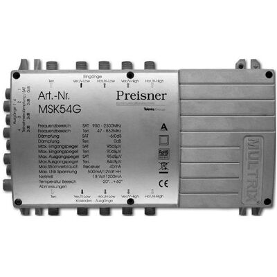 Televes MSK54G Kabel-Splitter-/Verbinder Grau Kabelspalter oder -kombinator (Multischalter), SAT Zubehör, Grau Televes MSK54G Kabel-Splitter-/Verbinder Grau Kabelspalter oder -kombinator (Multischalter), SAT Zubehör, Grau