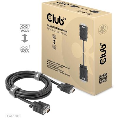 Club 3D Club3D Kabel VGA > VGA St/St (3 m), Videokabel, Schwarz Club 3D Club3D Kabel VGA > VGA St/St (3 m), Videokabel, Schwarz