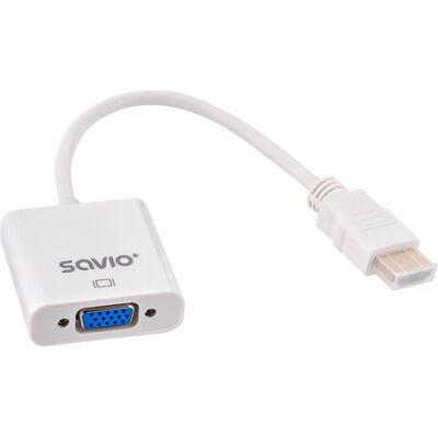 Savio ADAPTER HDMI (M) – VGA (F) WEISS CL-201 (VGA, 10 cm), Data + Video Adapter, Weiss Savio ADAPTER HDMI (M) – VGA (F) WEISS CL-201 (VGA, 10 cm), Data + Video Adapter, Weiss