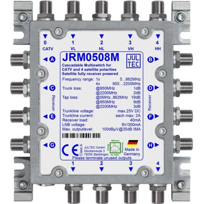 Jultec JRM0508M Multischalter 5/8 (Multischalter), SAT Zubehör Jultec JRM0508M Multischalter 5/8 (Multischalter), SAT Zubehör