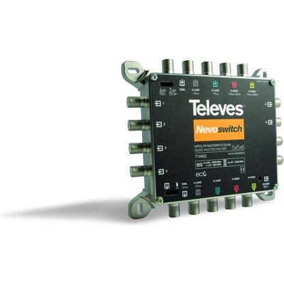 Televes Multischalter 12,70cm (5") 6 Guss NEVO m.NT quad kask. MS56NCQ (Multischalter), SAT Zubehör, Silber Televes Multischalter 12,70cm (5") 6 Guss NEVO m.NT quad kask. MS56NCQ (Multischalter), SAT Zubehör, Silber