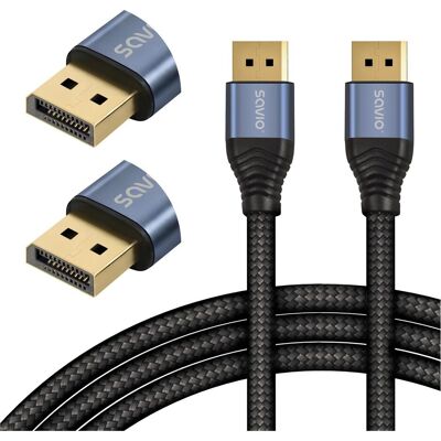 Savio Kabel CL-210 Kabel DisplayPort 2.1, 2m (2 m), Videokabel, Schwarz Savio Kabel CL-210 Kabel DisplayPort 2.1, 2m (2 m), Videokabel, Schwarz