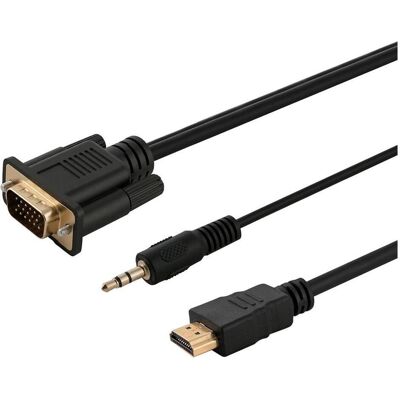 Savio HDMI (M) - VGA (M) + Audio CL-198 Adapter (1.80 m), Videokabel, Schwarz Savio HDMI (M) - VGA (M) + Audio CL-198 Adapter (1.80 m), Videokabel, Schwarz