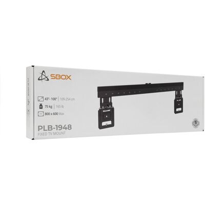 Sbox PLB-1948 (43-100/75kg/800x600) (Wand, 75 kg, 43" - 100"), TV Wandhalterung, Schwarz Sbox PLB-1948 (43-100/75kg/800x600) (Wand, 75 kg, 43" - 100"), TV Wandhalterung, Schwarz
