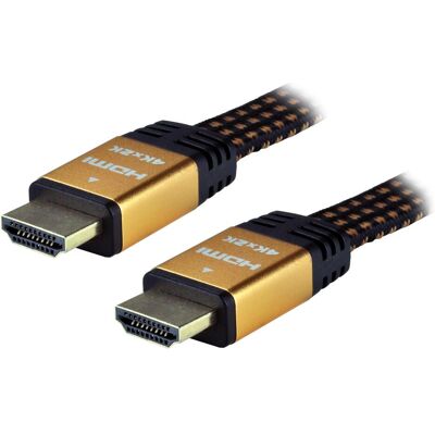 MCL Câble Plat Tressé HDMI - Mâle / Mâle - 3m (3 m), Videokabel, Gold, Schwarz MCL Câble Plat Tressé HDMI - Mâle / Mâle - 3m (3 m), Videokabel, Gold, Schwarz