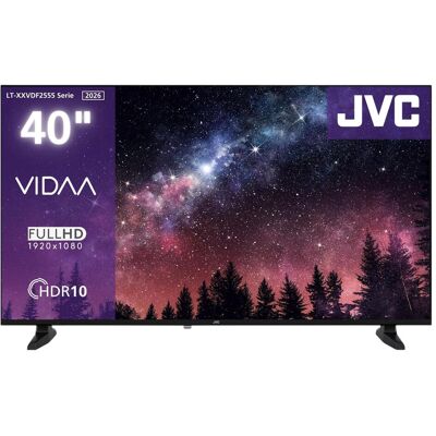 JVC Fernseher 40 Zoll Smart TV VIDAA Full HD HDR Fernseher mit Triple-Tuner, LED TV LT-40VDF2555 (40", LCD, LED, Full HD), TV, Schwarz JVC Fernseher 40 Zoll Smart TV VIDAA Full HD HDR Fernseher mit Triple-Tuner, LED TV LT-40VDF2555 (40", LCD, LED, Full HD), TV, Schwarz