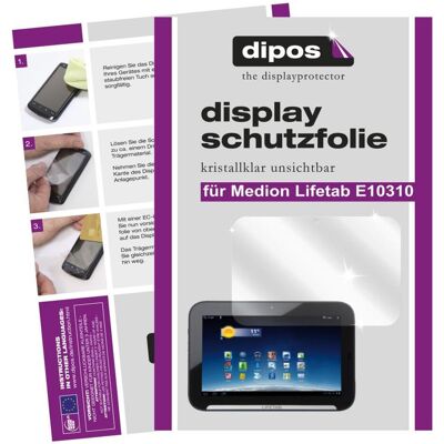 Dipos Displayschutzfolie Crystalclear (2 Stk., Medion Lifetab E10310), Tablet Schutzfolie Dipos Displayschutzfolie Crystalclear (2 Stk., Medion Lifetab E10310), Tablet Schutzfolie