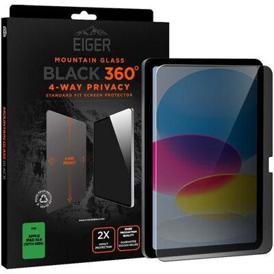 Eiger Mountain Black Privacy 360 (1 Stk., Apple iPad 2022 (10. Gen), Apple iPad 2025 (11. Gen)), Tablet Schutzfolie Eiger Mountain Black Privacy 360 (1 Stk., Apple iPad 2022 (10. Gen), Apple iPad 2025 (11. Gen)), Tablet Schutzfolie