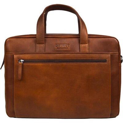 DSTRCT Premium Collection Leren Business Laptoptas - 17 inch laptopvak met rits - Inclusief onderhouspakket (17"), Notebooktasche, Braun DSTRCT Premium Collection Leren Business Laptoptas - 17 inch laptopvak met rits - Inclusief onderhouspakket (17"), Notebooktasche, Braun