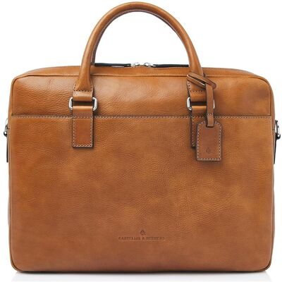 Castelijn & Beerens Peter Aktentasche RFID Schutz Leder 40 cm Laptopfach (16.14"), Notebooktasche, Braun Castelijn & Beerens Peter Aktentasche RFID Schutz Leder 40 cm Laptopfach (16.14"), Notebooktasche, Braun