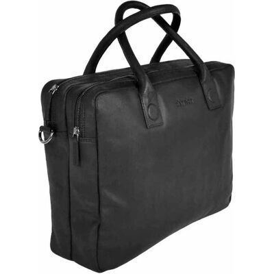 DSTRCT Fletcher Leren Business Laptoptas - 15,6 inch laptopvak - Sleutelhanger - Zwart (15.60"), Notebooktasche, Schwarz DSTRCT Fletcher Leren Business Laptoptas - 15,6 inch laptopvak - Sleutelhanger - Zwart (15.60"), Notebooktasche, Schwarz