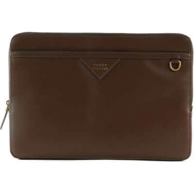 Tommy Hilfiger TH Premium Leather Portfolio, Notebooktasche, Braun Tommy Hilfiger TH Premium Leather Portfolio, Notebooktasche, Braun