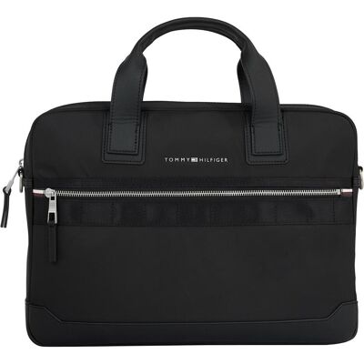 Tommy Hilfiger Elevated Nylon Computer Bag, Notebooktasche, Schwarz Tommy Hilfiger Elevated Nylon Computer Bag, Notebooktasche, Schwarz