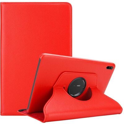 Cadorabo Tablet Book Gummi (KEIN Wake Up) Hülle (Huawei MatePad (2021)), Tablet Hülle, Rot Cadorabo Tablet Book Gummi (KEIN Wake Up) Hülle (Huawei MatePad (2021)), Tablet Hülle, Rot
