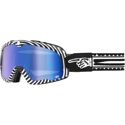 100%, Herren, Sportbrille, Barstow Goggle Death Spray - Mirror Blue Lens (Black, Weiss, Mirror Blue), Blau 100%, Herren, Sportbrille, Barstow Goggle Death Spray - Mirror Blue Lens (Black, Weiss, Mirror Blue), Blau
