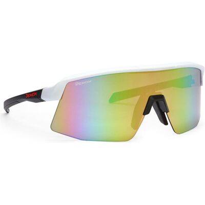 Demon, Unisex, Sportbrille, Roubaix (matt white black-yellow multi, Verspiegeltes Glas), Weiss, Mehrfarbig Demon, Unisex, Sportbrille, Roubaix (matt white black-yellow multi, Verspiegeltes Glas), Weiss, Mehrfarbig