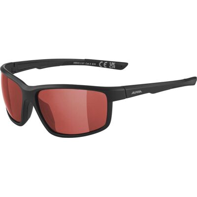 Alpina, Unisex, Sportbrille, Defey (Black Matt, Mirror Red), Schwarz Alpina, Unisex, Sportbrille, Defey (Black Matt, Mirror Red), Schwarz