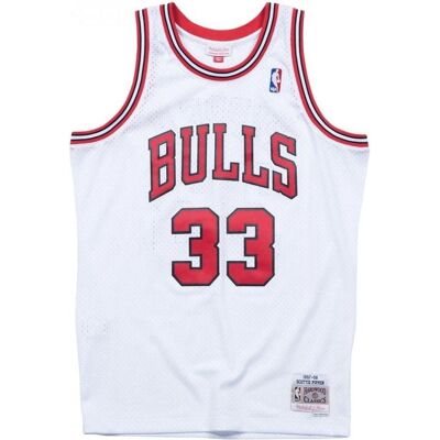 Mitchell & Ness, Herren, Sportshirt, Swingman Jersey Chicago Bulls 199798 Scottie Pippen (S), Weiss, S Mitchell & Ness, Herren, Sportshirt, Swingman Jersey Chicago Bulls 199798 Scottie Pippen (S), Weiss, S