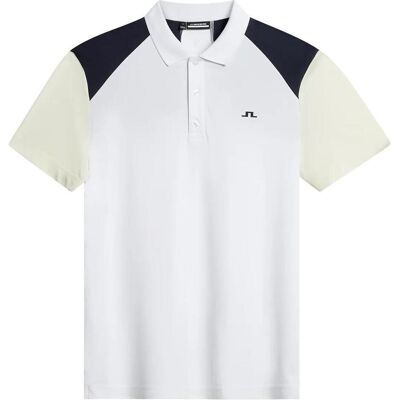 J.Lindeberg Herren, Sportshirt, Block (S), Weiss, S J.Lindeberg Herren, Sportshirt, Block (S), Weiss, S